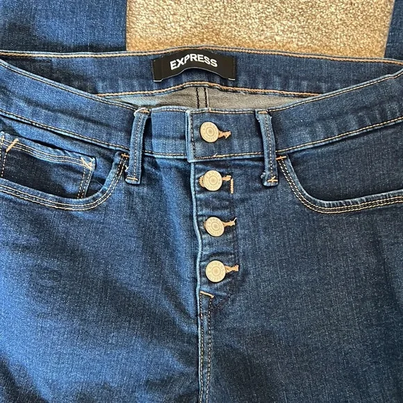 Express Stretch Denim Perfect Mid Rise Legging Jeans 8R - Picture 4 of 9